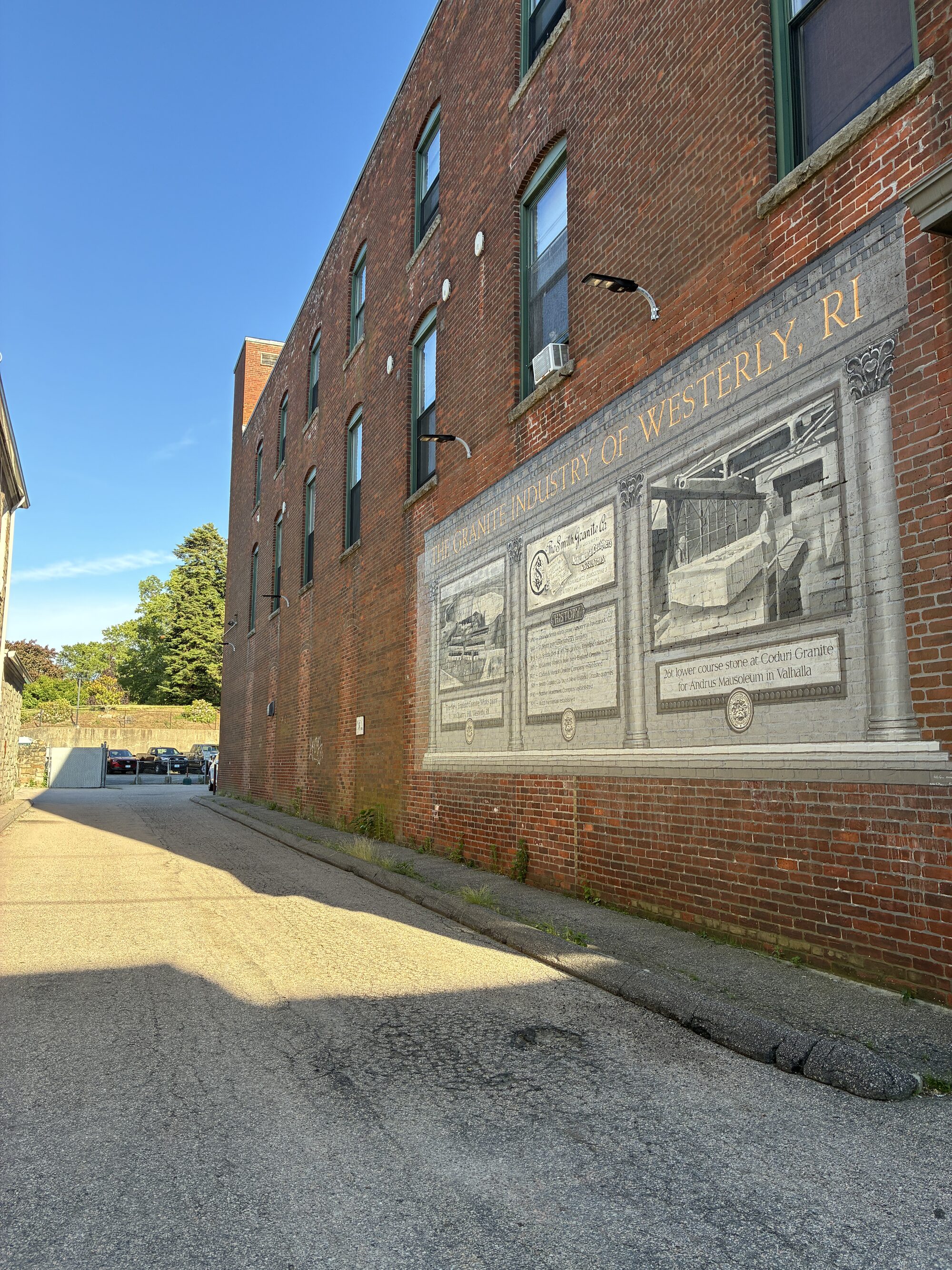 Granite industry mural in Westerly, Rhode Island