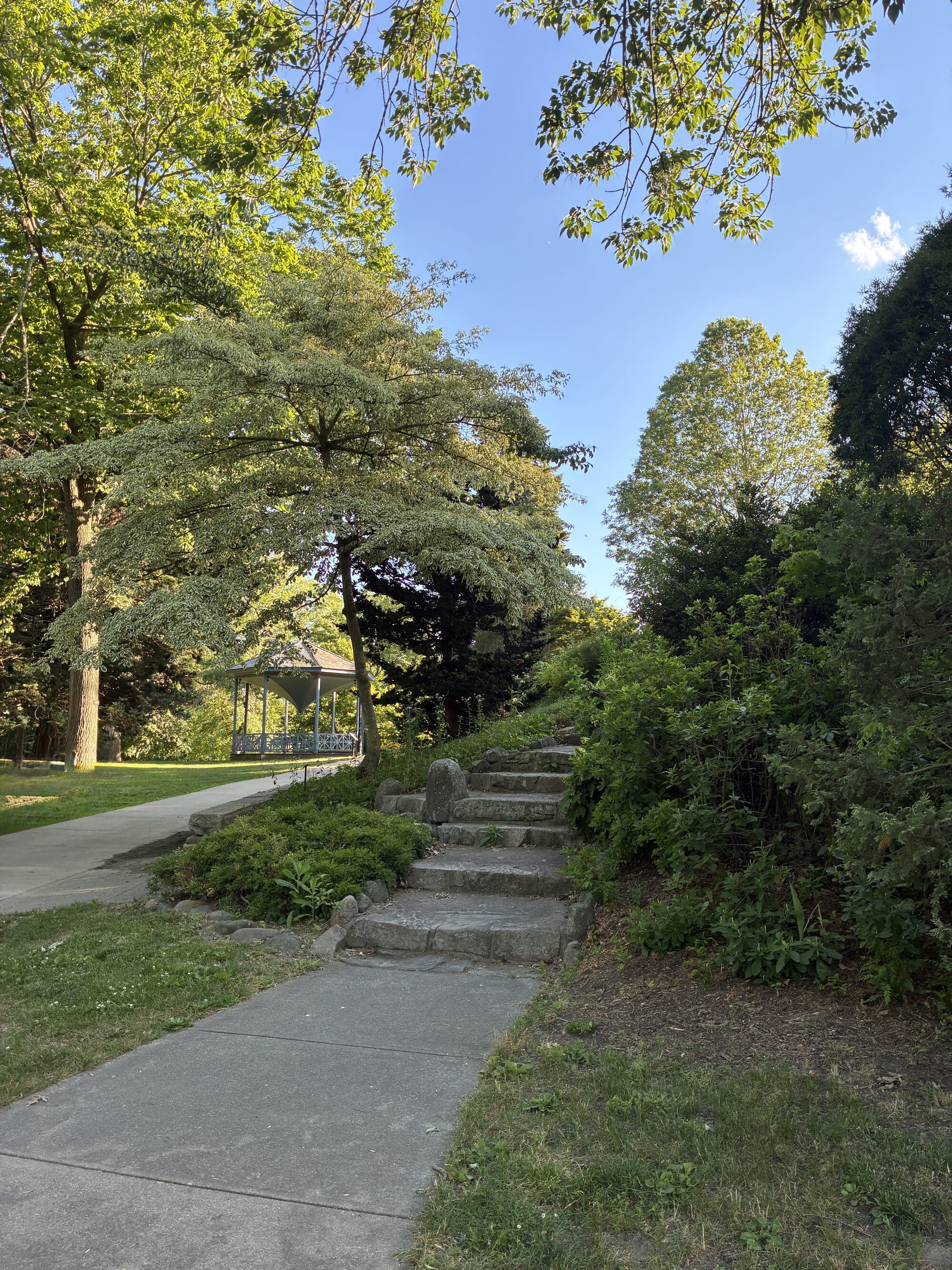 Park path and gazebo in Westerly, Rhode Island